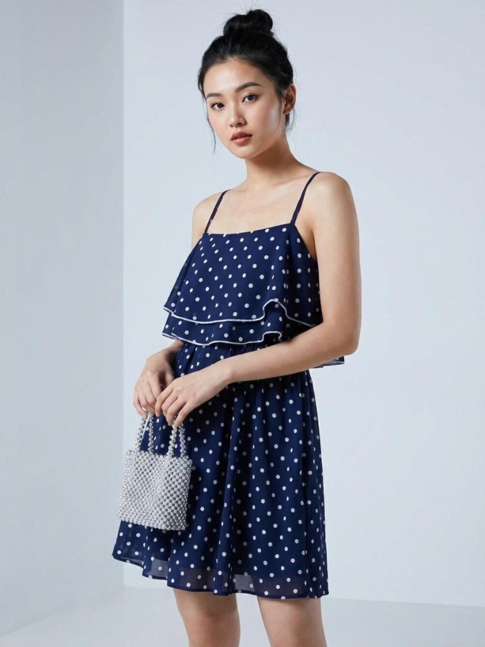 NWT O’2nd X Uniqlo DI Project Polka Dot Camisole Ruffle Dress